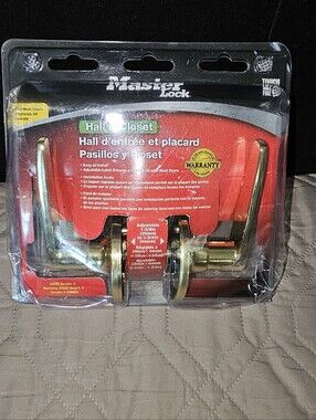 Master Lock SLL0403 Lever Hall & Closet Door Knob Polished Brass